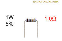 Резистор 1W 1,0 (1,0Ом) ±5% постоянный металлооксидный