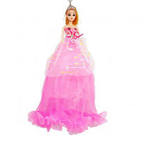 Лялька у малиновій сукні у зірочках у короні 50 см (MiC)