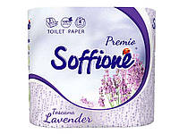 Туалетний папір 4шт 3шар на гільзі Toscana Lavender(964) ТМ SOFFIONE Solmir