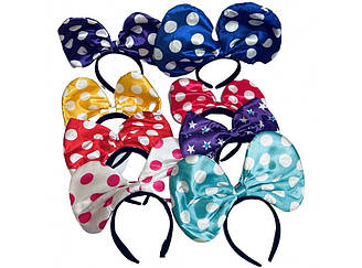 Обруч бантик у горошок