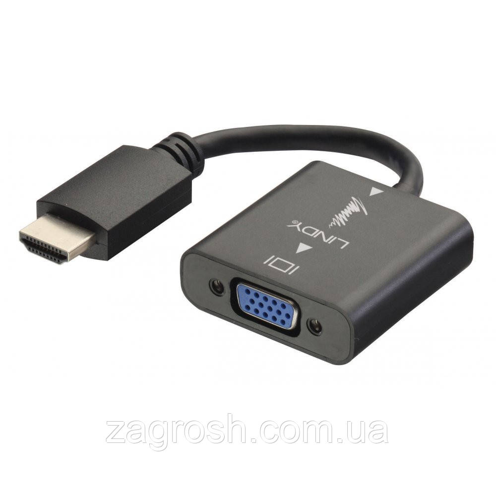 HDMI to VGA-адаптер-перехідник з аудіо (шнур 24.5 см)
