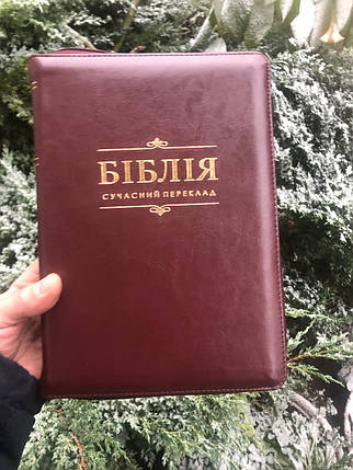 Біблія, переклад Рафаїла Турконяка, СП, 16х24 см, шкіра, гнучка обкладинка, замок, індекси., фото 1