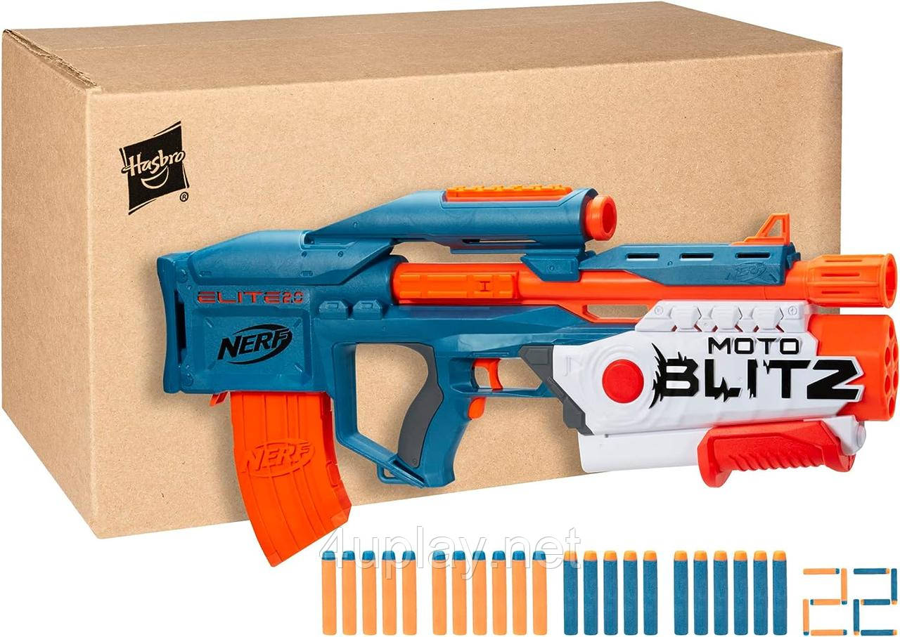 Бластер Nerf Elite 2.0 Motoblitz CS-10. Нерф Еліт Мотобліц 2-в-1. Напівавтоматичний / помповий бластер