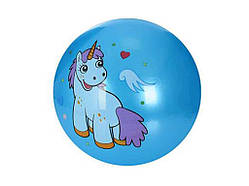 Мяч дитячий 9 дюймів Єдиноріг блакитний 60г MS 3507 ТМ METR