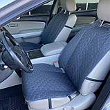 Накидки на сидіння з алькантари, Ромб, Темно-сірий, Преміум+, Передній комплект, фото 3