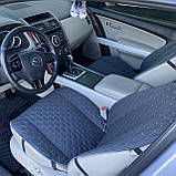 Накидки на сидіння з алькантари, Ромб, Темно-сірий, Преміум+, Передній комплект, фото 5