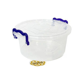 Кухонний контейнер для продуктів 2,2 Л з кришкою, круглий, пластик, прозорий SNMZ