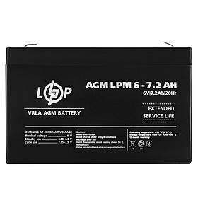 Акумулятор AGM LPM 6V - 7.2 Ah LogicPower 3859