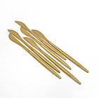 Набір столових приладів 24 шт, нержавіюча сталь, Золото / Кухонний столовий набір / Набір вилок та ложок, фото 6