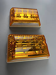 Ліхтар габаритний світлодіодний LED з кріпленням бічний, фари автомобільні габаритні 24V IP67 жовті 2шт