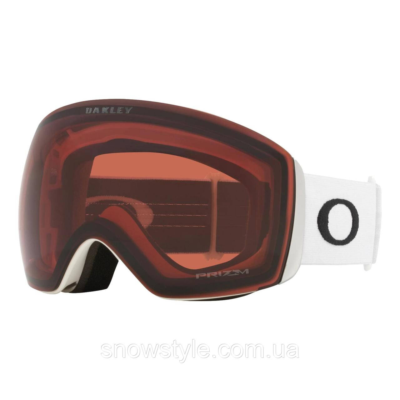 Гірськолижна маска Oakley Flight Deck L (XL) Matte White лінза Prizm Garnet + кейс, фото 1