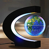 Нічник Глобус левітуючий Globe Magnetic з Led підсвічуванням Синій, фото 3