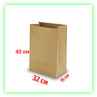 Бумажные Крафт-пакеты без ручек бурые 320х150х420 (50 ШТ В УП.)