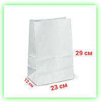 Бумажные крафт-пакеты белые без ручек 230х120х290 (50 шт/уп)