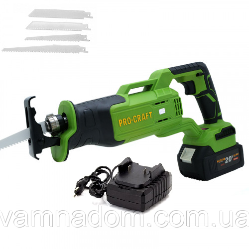 Аккумуляторная сабельная пила Procraft PSS25 (Аккумулятор 20 В, 4 А/ч и ...