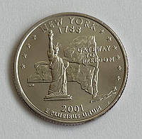 США 25 центов (квотер) 2001, Штаты и территории: Нью-Йорк. UNC