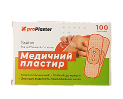 Пластир медичний ProPlaster на нетканій основі (70х18 мм) 100 шт