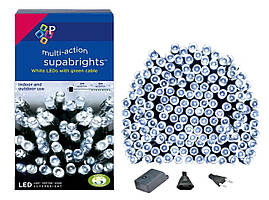 Новорічна гірлянда 300 LED, IP44, Довжина 24 М, Білий холодний світ