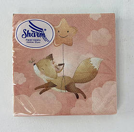 Серветки паперові двошарові "Лисичка" 33*33 см 20 шт. Sharm 120420