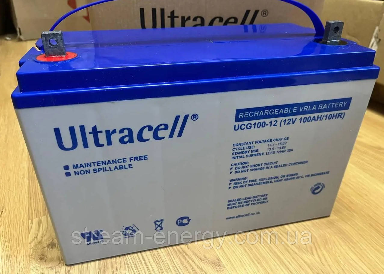 Акумулятор для ДБЖ 100ач Ultracell UCG100-12, 12v - для дому, для квартири, для котла, насоса, ноутбука