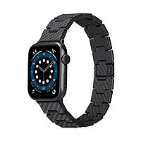 Ремінець Pitaka Retro Carbon Fiber Watch Band для Apple Watch 49/45/44mm Black/Grey (AWB1004)