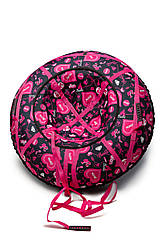 Тюбінг надувні санки ватрушка d 80 см Барбі різнобарвний для дітей та дорослих. Тюбінг ватрушка