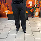 Штани жіночі теплі прямі велюр на хутрі рубчик на резинці 50 чорні, фото 3