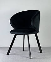 Мягкий стул с профильными металлическими ножками "Матис" цвет Черный