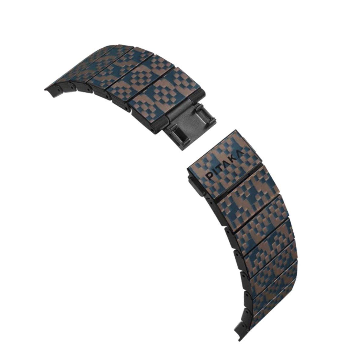 Ремінець Pitaka Dreamland Stairs Chroma Carbon Band для Apple Watch 49/45/44mm Blue/Cooper (AWB2302)