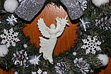 Красивий дизайнерський новорічний вінок 40 см із шишками на двері., фото 4
