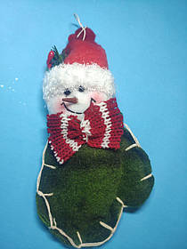 Новорічна прикраса Сніговик (Дед Мороз) з візерунком 0107