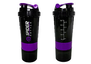 Шейкер спортивний EasyFit Spider 0,5 л Чорно-фіолетовий