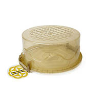 Пластиковий контейнер для продуктів харчування 3,4Л с крышкой, круглый, пластик, прозрачный беж SNMZ, фото 2