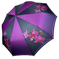 Женский складной зонт полуавтомат на 10 спиц от Toprain с принтом "Гармония", фиолетовый топ