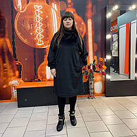 Тепле пряме плаття велюр рубчик