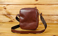 Кожаная мужская сумка Джек, натуральная кожа итальянский Краст цвет коричневий, оттенок Вишня