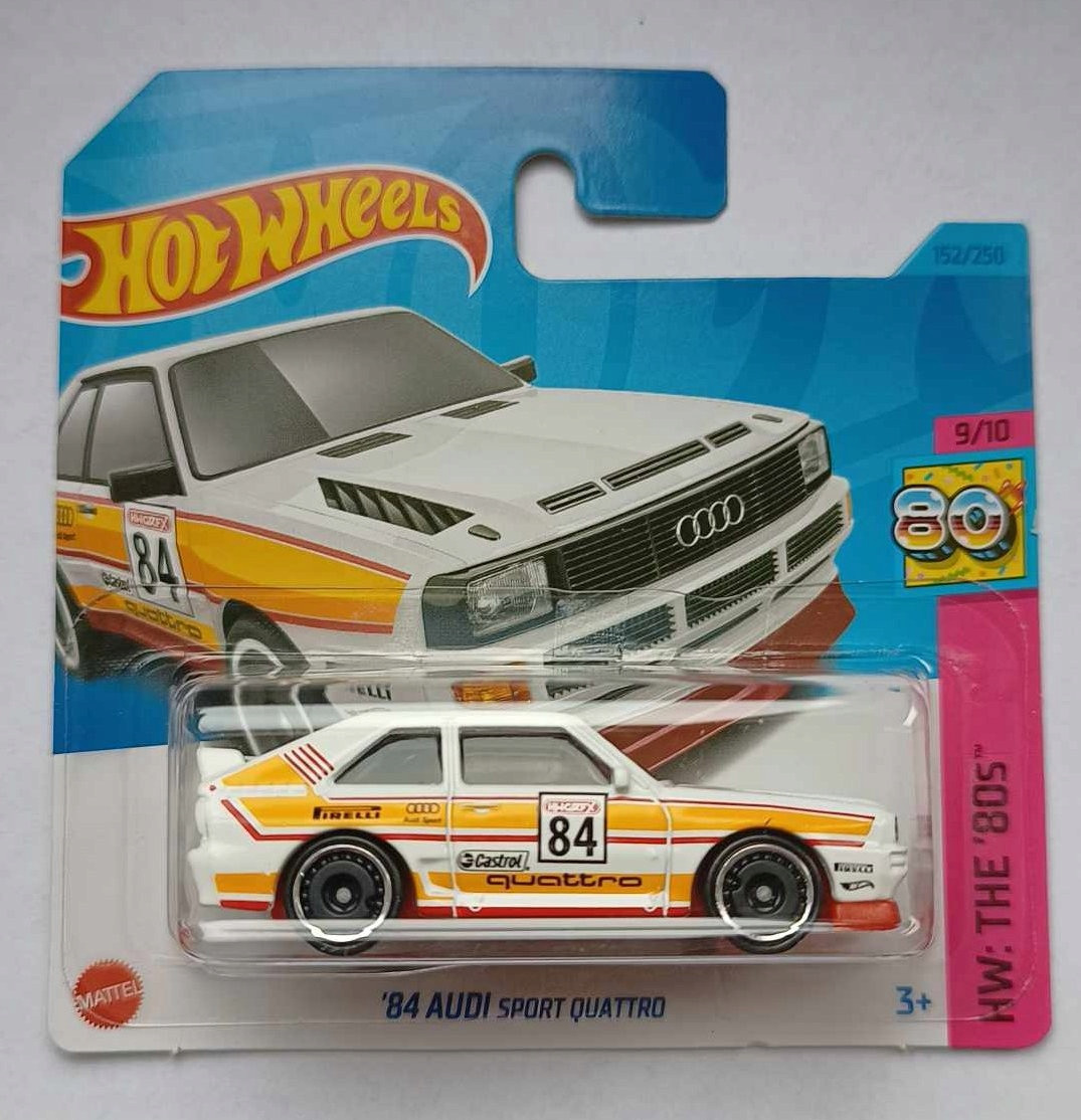 Машинка Хот Вілс 1:64 84 Audi Sport Quattro колекція HW: The `80s Hot Wheels Mattel HKJ66