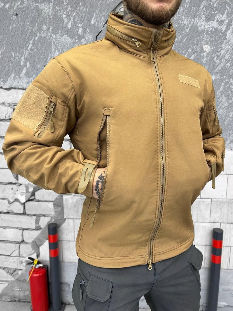 Тактическая куртка Soft Shell MC cayote XL - фото 1 - id-p2026275202