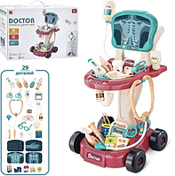 Детский игровой набор доктора с тележкой и медицинскими инструментами 660-88 от 3х лет.