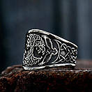 Кільце печатка перстень чоловіче сталеве IGGDRASIL 19 з медичної нержавіючої сталі з Деревом, фото 5