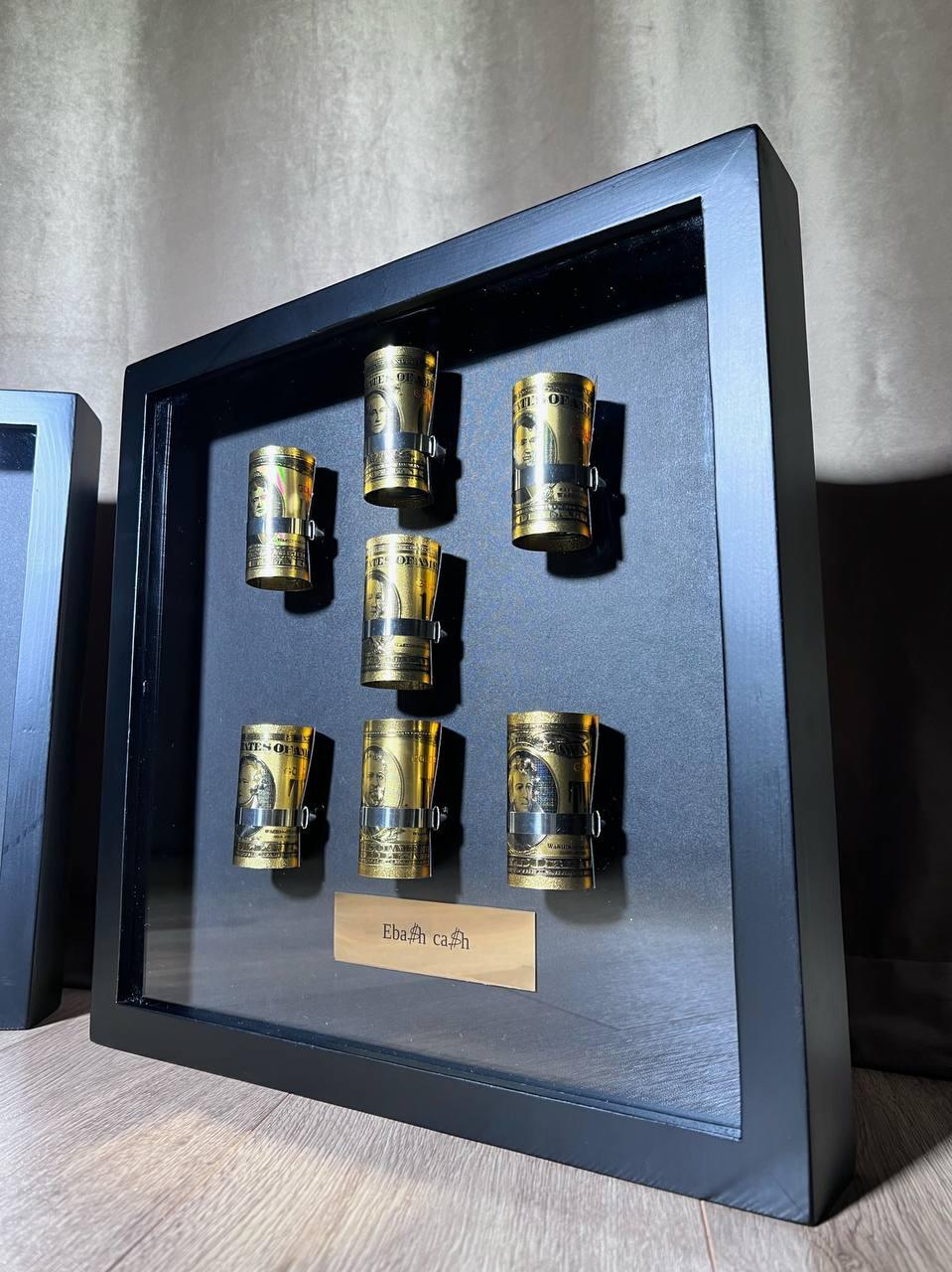 Картина панно з доларами 35х35 см, фото 1