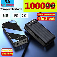 Повербанк 100000мАr. Power Bank 100000Mah Type C Micro USB Fast Charging Power Led Display Portable Externa