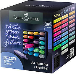 Набір текстових маркерів Faber-Castell Textliner TL 46 deskset 24 у картонній коробці, 24 кольори, 254602