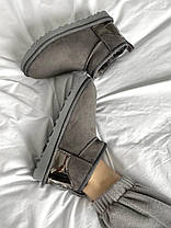 Зимові Жіночі Черевики UGG Classic Ultra Mini Grey Metallic / УГГ Класік Ультра Міні Металік Сірі, фото 6
