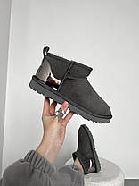 Зимові Жіночі Черевики UGG Classic Ultra Mini Grey Metallic / УГГ Класік Ультра Міні Металік Сірі, фото 4