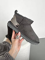 Зимові Жіночі Черевики UGG Classic Ultra Mini Grey Metallic / УГГ Класік Ультра Міні Металік Сірі, фото 3