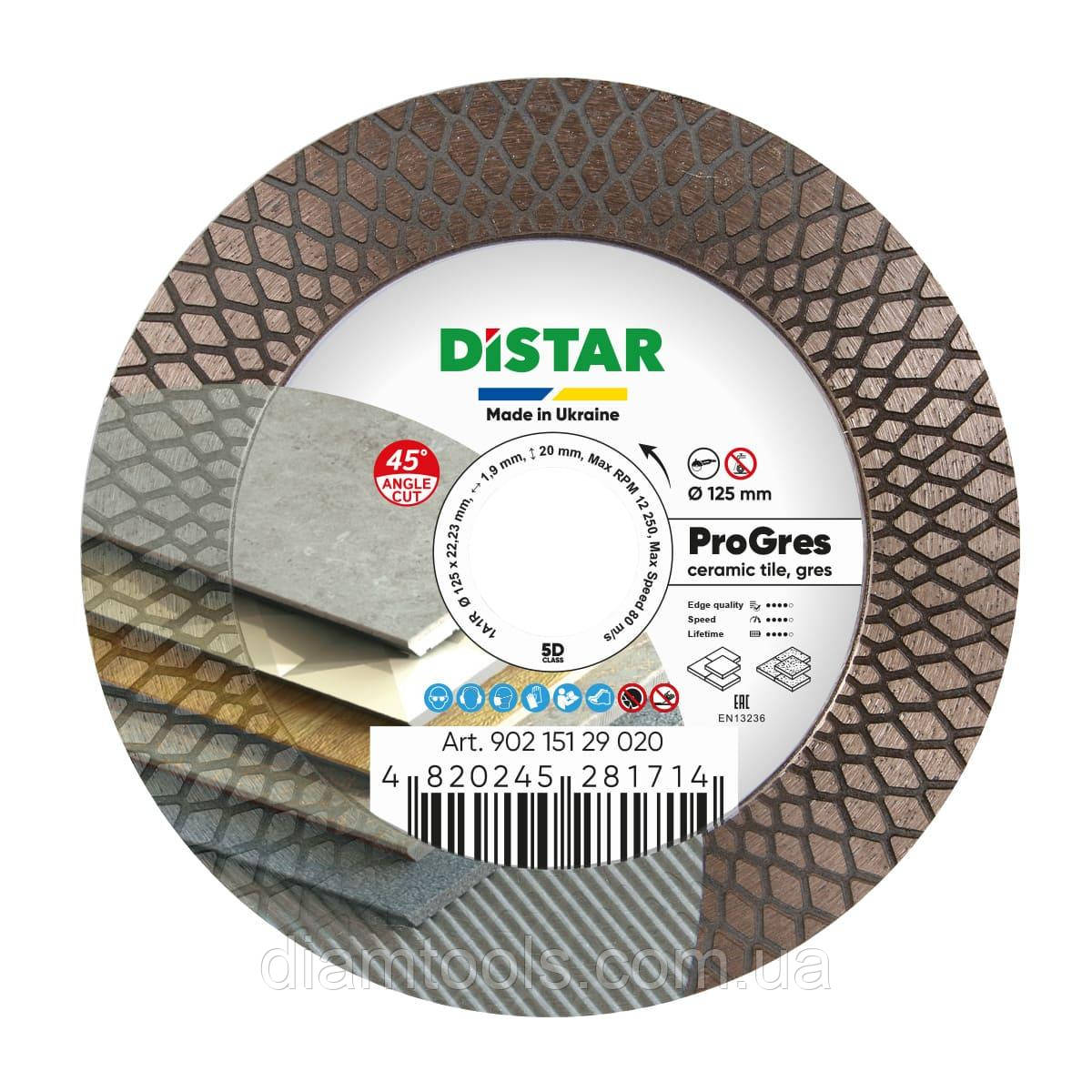 Круг алмазний вiдрiзний Distar PRO Gres 125x1,9x22,23