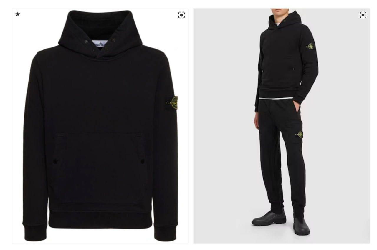 Чоловіча кофта худі Stone Island CK7071 чорна, фото 1