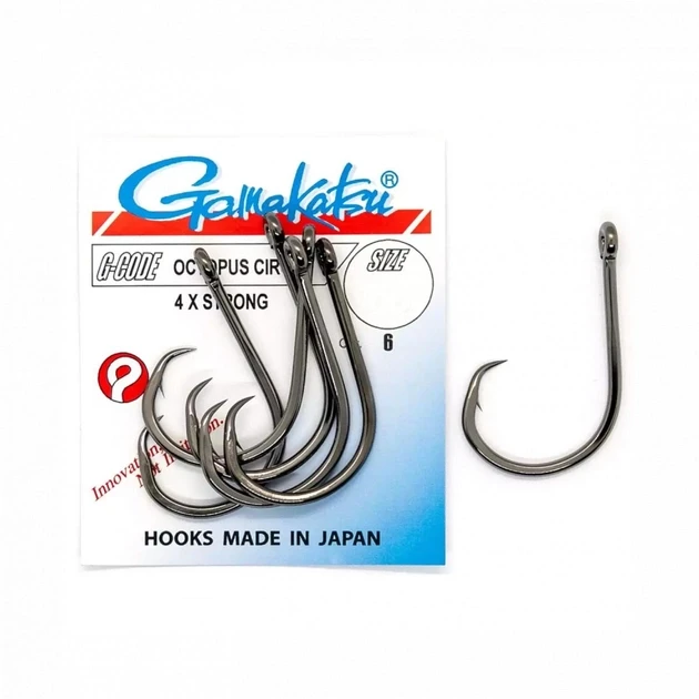 Гачок Gamakatsu Octopus Circle 4X Strong Black No4/0 6 шт.