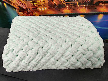 В'язаний плюшевий плед ручної роботи, 85*85см, колір №15